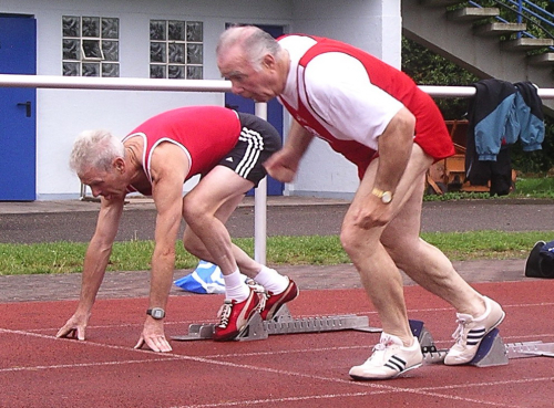 Josef G�tz beim Sprintstart